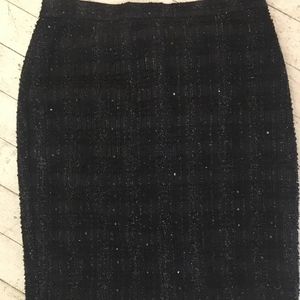 Ann Taylor Black Sequined Skirt size 14